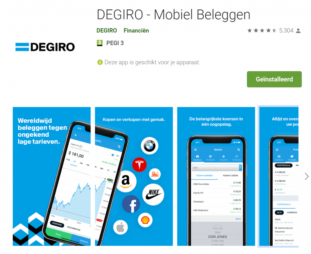 DEGIRO app screenshots
